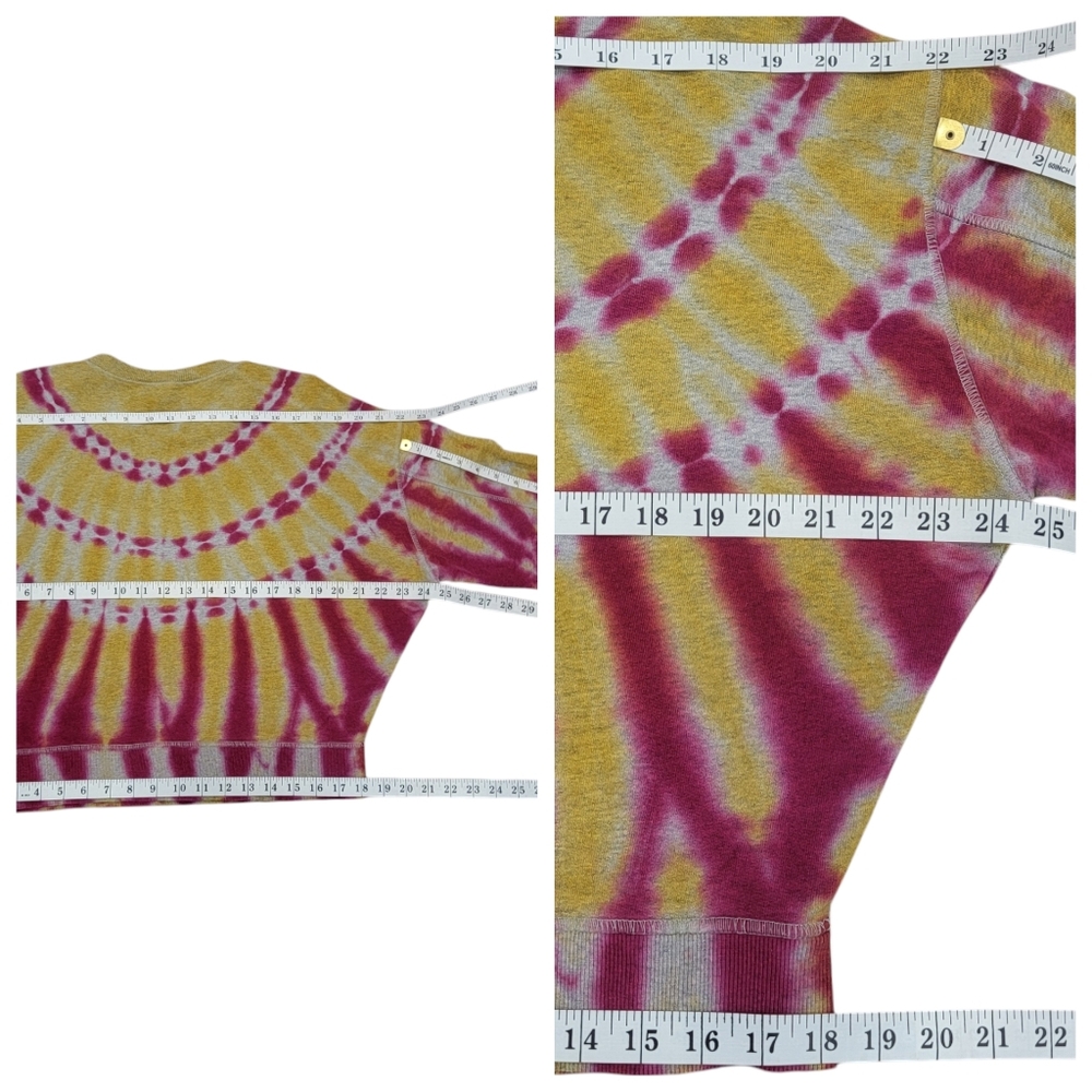 Diesel Tie-Dye Crewneck Sweatshirt Yellow Pink Y2K Bright Colorful Women… - Picture 13 of 17